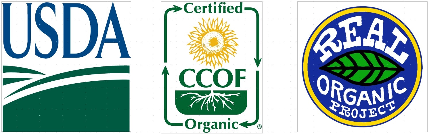 Usda Organic, Ccof, And Real Organic Project Certified